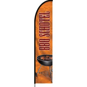 Beachflag - BBQ Schotel - Vlag + Hengelsysteem + Draagtas - Actievlag.nl