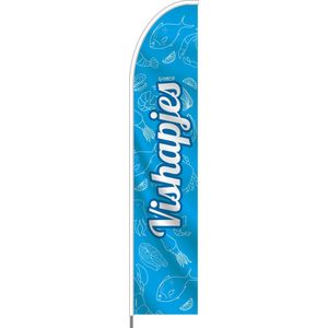 Beachflag - Vishapjes - Vlag + Hengelsysteem + Draagtas - Actievlag.nl