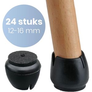 Stoelpoot Beschermers – Vilt – Ronde Doppen - 12-16mm - Zwart