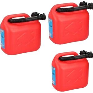 Jerrycan - 3x 10L - Rood - Plastic - Met Schenktuit