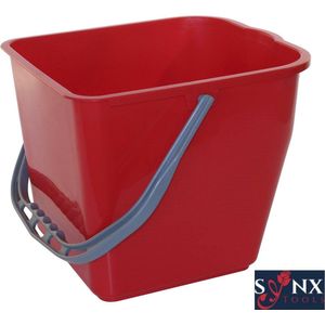 Synx Tools - Emmer - voor mop en werkwagen - rood - 15 liter -schoonmaak