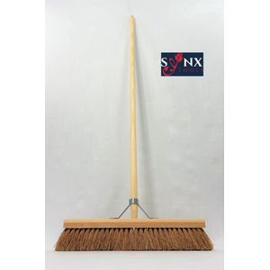 Synx Tools  Zaalveger - Cocos 50 cm - Zachte Bezem - Veger - Bezemsteel - Tuin - Binnen Bezem - Schoonmaken - Cocos haren - Zachte bezems met steel 160cm