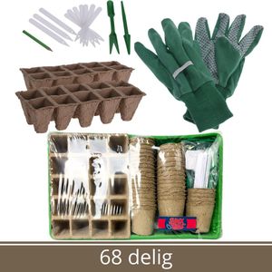 Synx Tools Zaaikas Kweekbak 68delig - Zaaitray - Kweektray - Vensterbank - Moestuinbak - Moestuinen