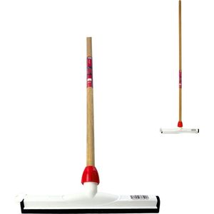 Synx Tools Vloertrekker 45cm Kunststof Vloerwisser - Vloertrekker - Trekkers - Watertrekker - Dweilen/ Natuurrubber - Vloermop/Vloerreiniger - Met Houten Steel 120cm