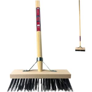 Synx Tools Staaldraad bezem - Bezems - Buitenbezem - staaldraad - Schrobbezem - bezem met Steel 150 cm