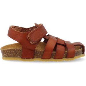 Develab leren sandalen cognac