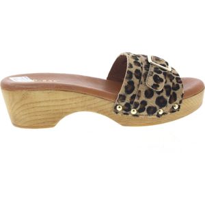 Red-Rag 79606 Hakken Dames - Bruin - Ponyhair - Tijgerprint