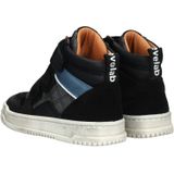 Develab - Mid Cut Velcro Sneakers - Blauw - Leer - Klittenband