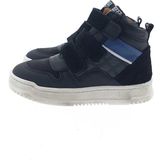 Develab - Mid Cut Velcro Sneakers - Blauw - Leer - Klittenband