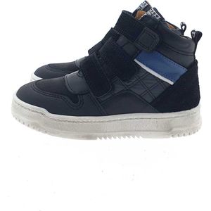 Develab - Mid Cut Velcro Sneakers - Blauw - Leer - Klittenband