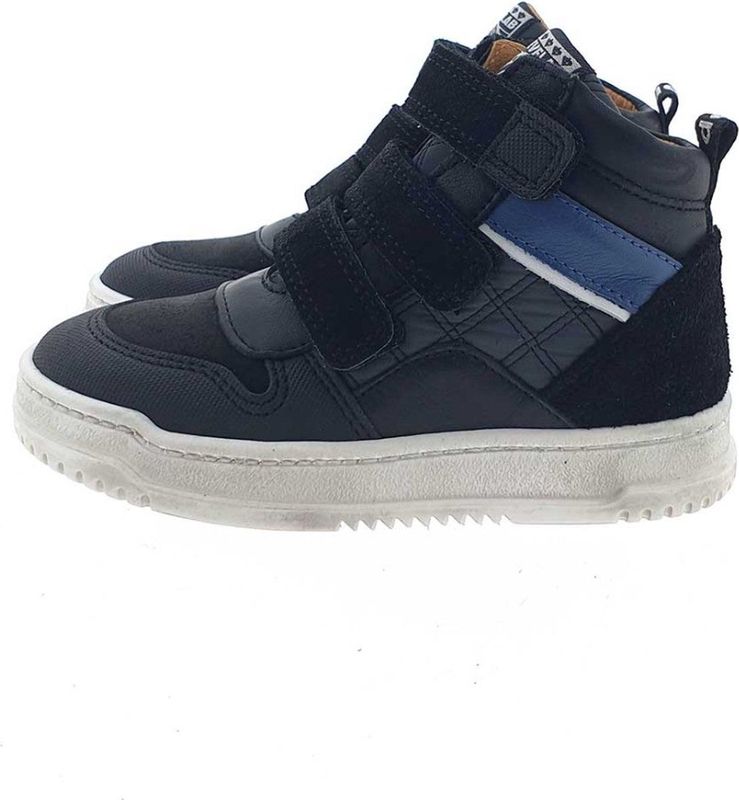 Develab - Mid Cut Velcro Sneakers - Blauw - Leer - Klittenband