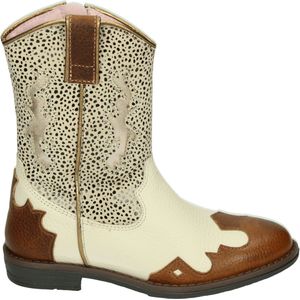 Red Rag - 12448-229 - Enkellaarsjes - Beige met Bruin - Leer