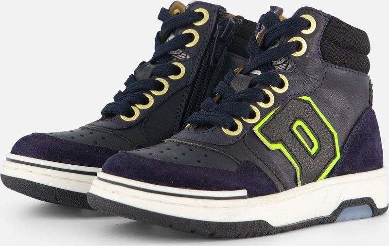 Develap Blauwe hoge veterschoen Leer