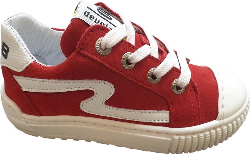 Develab - Lage Schoen - Rood - Leder - Uitneembaar Voetbed