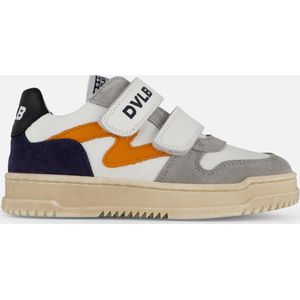 Develab Leren Sneakers Wit/Oranje/Blauw