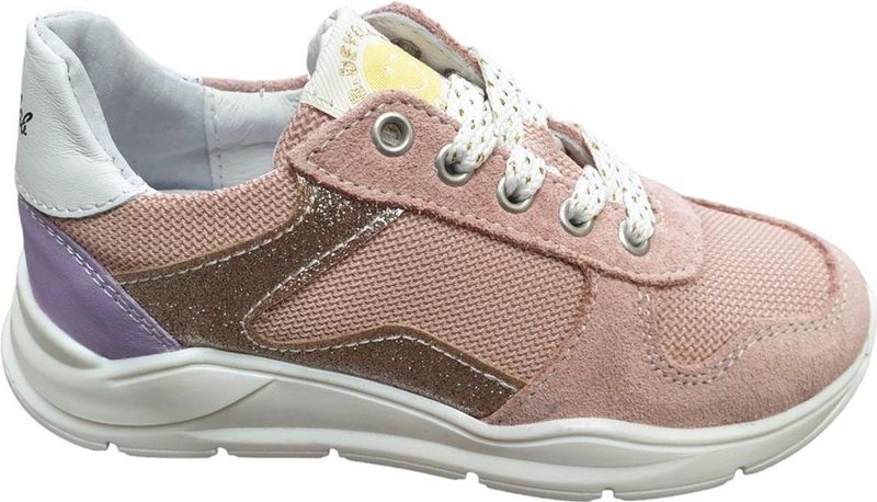 Develab - Lage Sneaker - Roze - Leder - Vetersluiting - Uitneembaar Voetbed