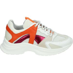 Red Rag 71560 chunky leren sneakers wit/oranje