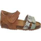 Develab - Sandaal - Cognac/Groen Metallic Accenten - Leder