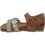 Develab - Sandaal - Cognac/Groen Metallic Accenten - Leder