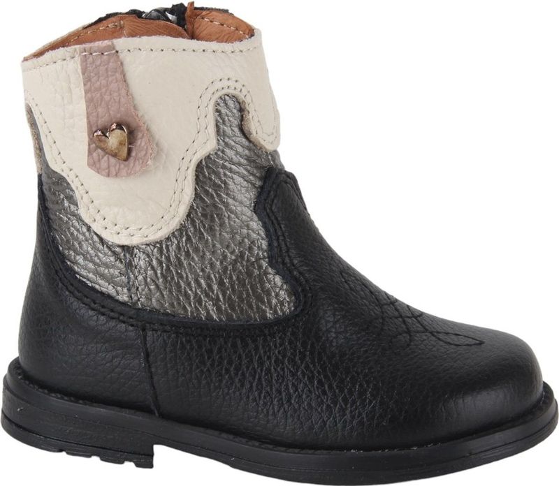 Develab - 42938-929 - Enkellaarzen - Zwart - Leer - Rubber Zool