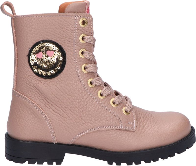 Develab - Bikerboot - Old Pink - Nappa Leer - Vetersluiting en Ritssluiting