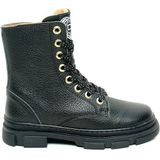 Develab - Biker Boot - Zwart - Leder - Veters en Rits - Uitneembaar Voetbed