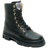 Develab - Biker Boot - Zwart - Leder - Veters en Rits - Uitneembaar Voetbed