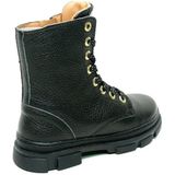 Develab - Biker Boot - Zwart - Leder - Veters en Rits - Uitneembaar Voetbed