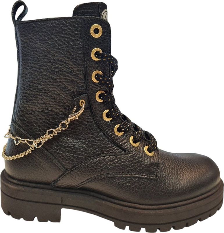 Develab - 42966 - Sneakers - Zwart - Glad Leer - Rubber Zool