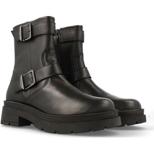 Red-Rag 71410 Boots Dames - Zwart - Leer - Twee Zilveren Gespen