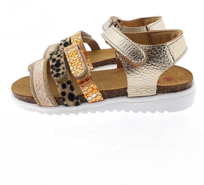 Develab - Leren Sandalen - Goud/Panter - Leer