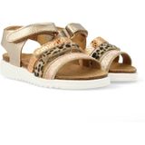 Develab - Leren Sandalen - Goud/Panter - Klittenband