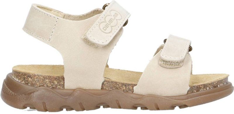 Develab - Leren Sandalen - Ecru - Klittenbandsluiting