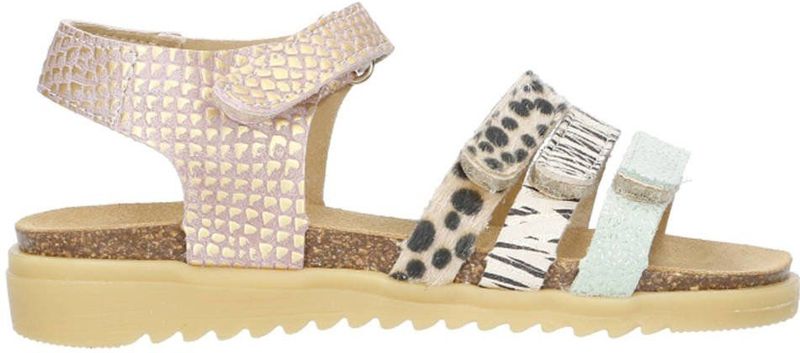 Develab - Sandalen - Roze/Groen/Bruin - Leer