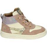 Develab leren sneakers roze/ecru
