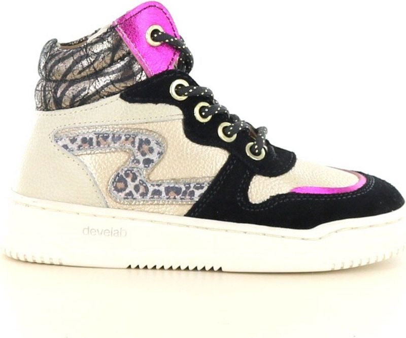 Develab - 41926 - Meisjessneaker - Luxe Mix van Leer en Suède - Halfhoog