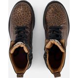 Develab - Leopard Veterboots - Bruin - Leer - Kinderschoenen