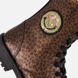 Develab - Leopard Veterboots - Bruin - Leer - Kinderschoenen