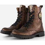 Develab - Leopard Veterboots - Bruin - Leer - Kinderschoenen