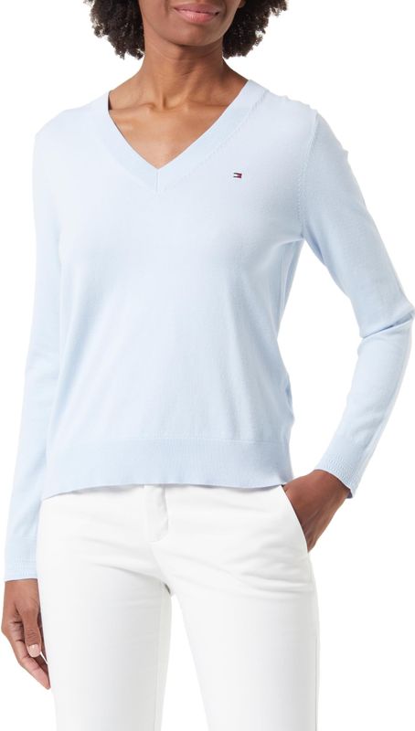 Tommy Hilfiger - Dames Trui - Jersey - Blauw - 100% Katoen