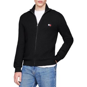 Tommy Jeans - Cardigan - Zwart - Katoen - Langere Mouwen
