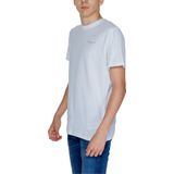 Effen Wit Katoenen T-Shirt Met Korte Mouwen En Ronde Halslijn