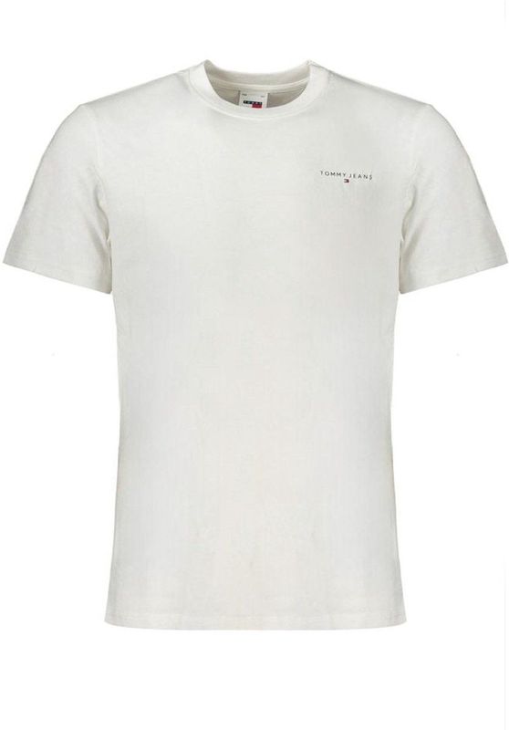 Effen Wit Katoenen T-Shirt Met Korte Mouwen En Ronde Halslijn