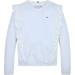 Tommy Hilfiger Kids Ruffle T-Shirt Lange Mouw - Wit - Girls - jaar