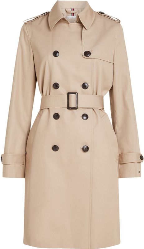 Tommy Hilfiger - Trenchcoat - Beige - Dames - Slim Fit - Met Heupriem