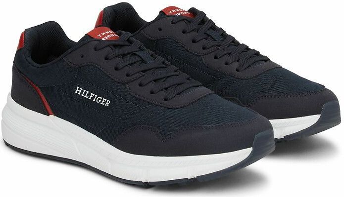 Tommy Hilfiger Heren FASTON Mix ESS (FM0FM05141) Low Top Sneaker, Blauw (Desert Sky), 10 UK, Blauwe Woestijnhemel, 44 EU