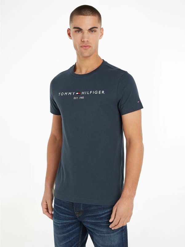 Tommy Hilfiger - Core Tommy Logo Tee - T-shirt - Grijs - Katoen