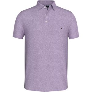 Tommy Hilfiger - 1985 Slim Polo - Heren Poloshirt - Lila Melange - Korte Mouwen