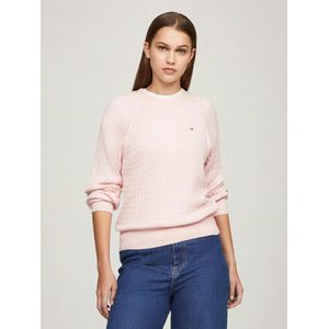 Tommy Hilfiger Co Cable C-nk trui truien voor dames, Delicate Roze, XXS