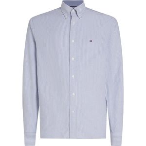 Overhemd - Royal Blue/White - Regular Fit - Lange Mouwen - Button-Downkraag